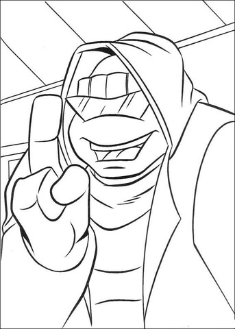 Leonardo In Disguise  Coloring Page